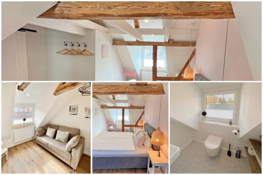 Collage Dachgeschoss Stadthaus Plau am See