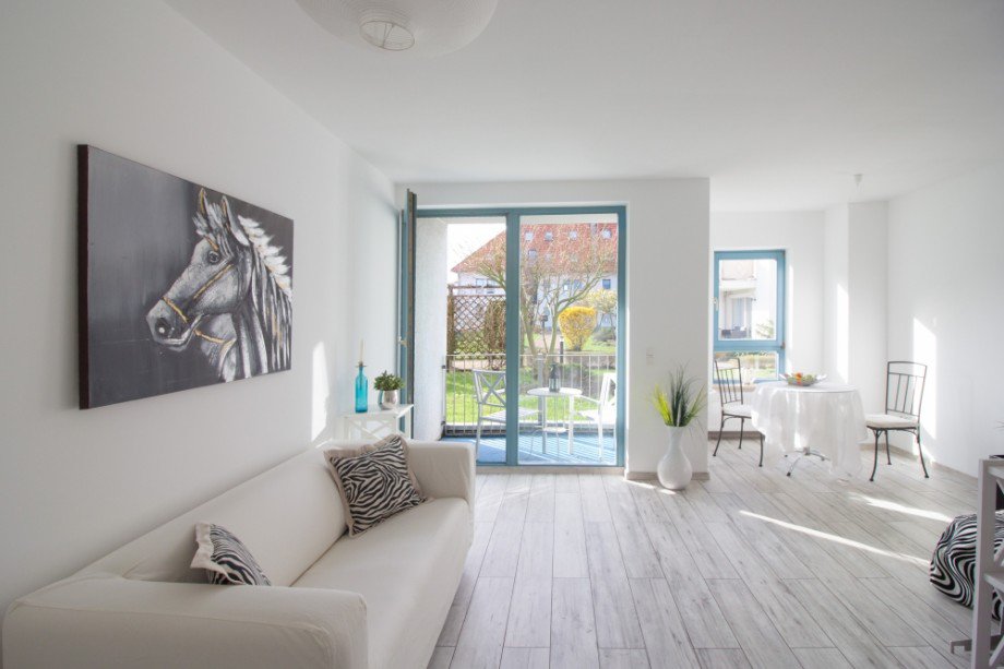 Wohnzimmer zur Gartenseite Erdgeschosswohnung Gro�beeren