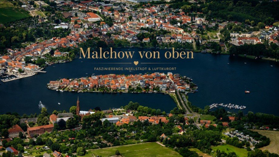 Inselstadt Malchow, Ansicht aus der Luft Ferienhaus Malchow