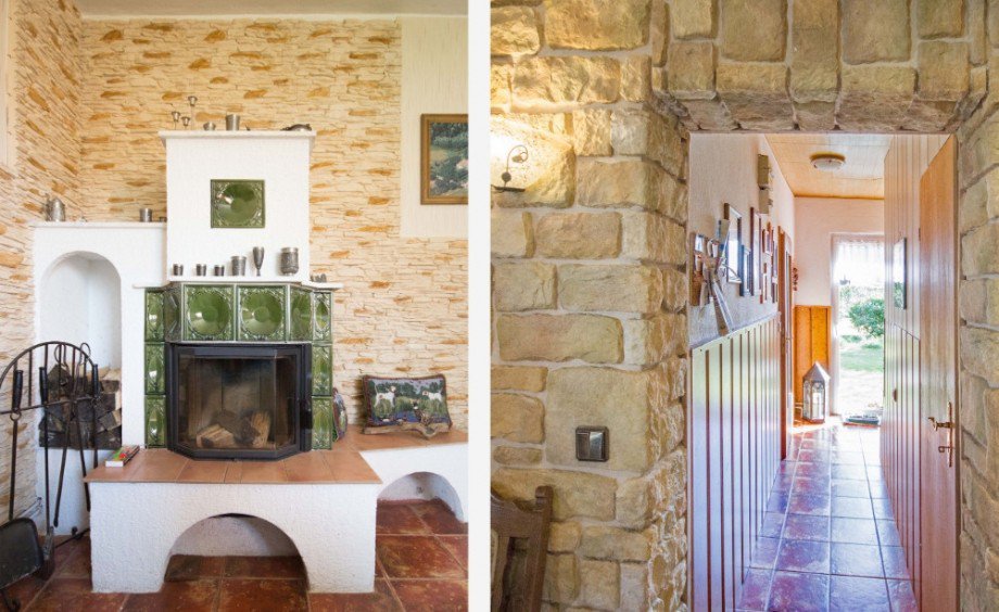 Collage Kamin Einfamilienhaus Poseritz / R�gen