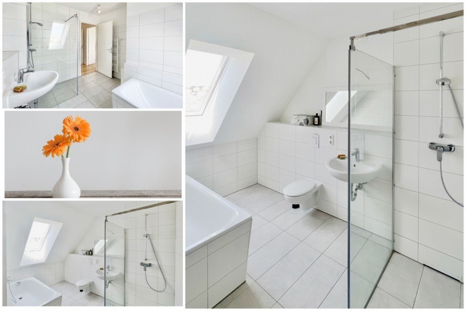 Collage Badezimmer Doppelhaush�lfte Potsdam / Golm