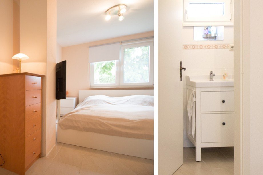 separates WC direkt vom Schlafzimmer Ferienhaus Lambrechtshagen / Sievershagen