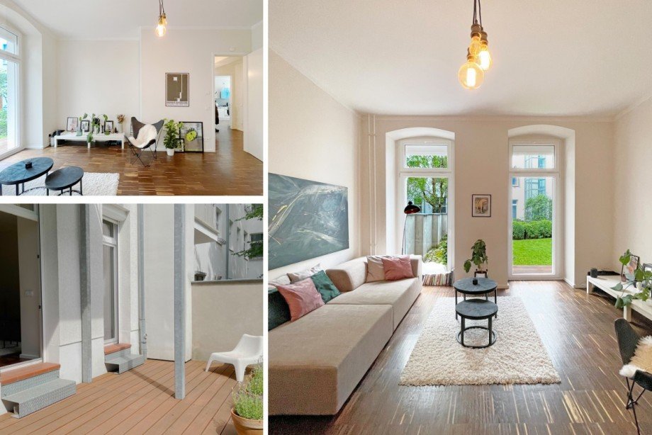 Collage Wohnzimmer Etagenwohnung Berlin