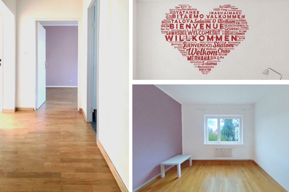 Collage Flur und Schlafzimmer Etagenwohnung Berlin