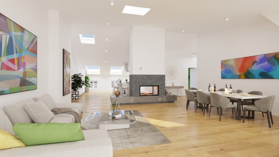 Visualisierung Wohnen Dachgeschosswohnung Berlin