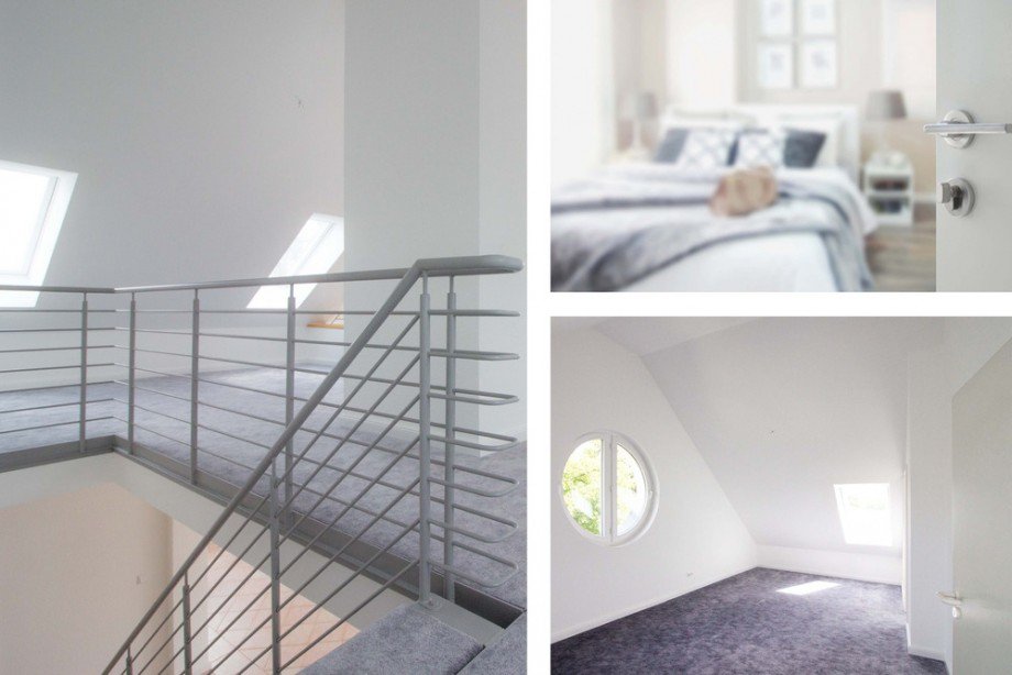 Collage Galeriegeschoss Maisonettewohnung Berlin