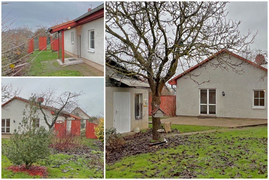 Collage Eingang & Terrasse Bungalow Strausberg