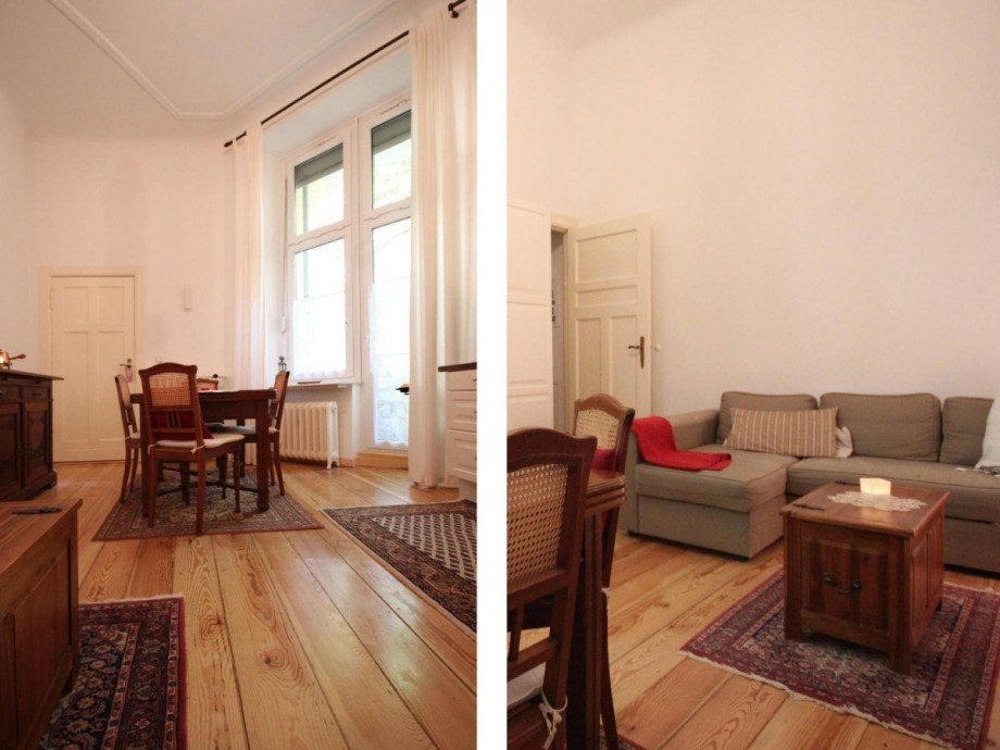Wohnzimmer mit Balkon Erdgeschosswohnung Berlin