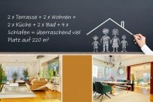 Haus in Lichtenrade 2 x Terrasse + 2 x Wohnen + 2 x K�che + 2 x Bad + 4 x Schlafen = �berraschend viel Platz auf 220 m�