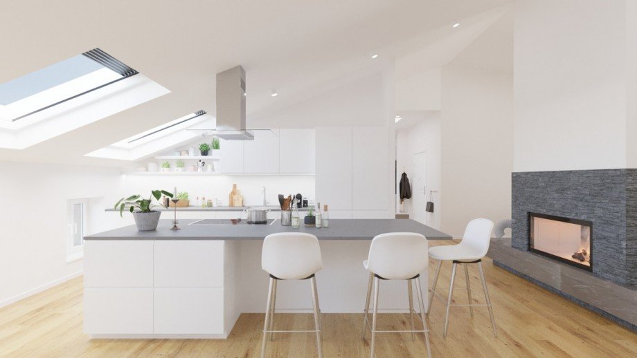 Visualisierung K�che Dachgeschosswohnung Berlin