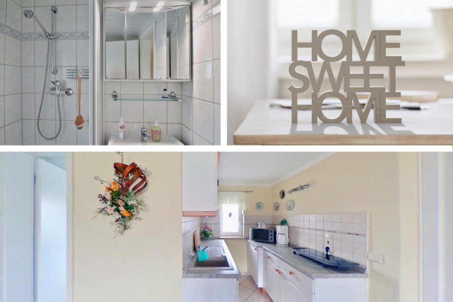 Collage K�che + Bad Ferienhaus Lambrechtshagen / Sievershagen