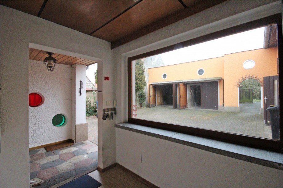 Windfang Blick zum Hof Bauernhaus Kloster Lehnin